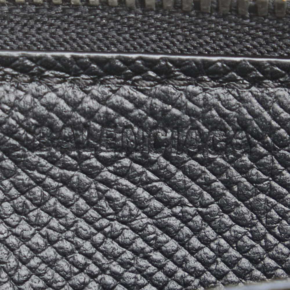 Balenciaga Leather Zipper Continental Black Wallet Round - Picture 8 of 8